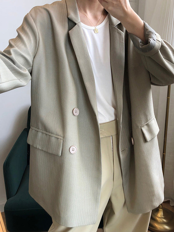 Loose Solid Color Casual Blazer Outwear