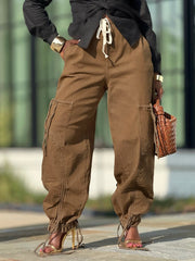 Elasticity Pockets Solid Color High Waisted Jean Pants Bottoms