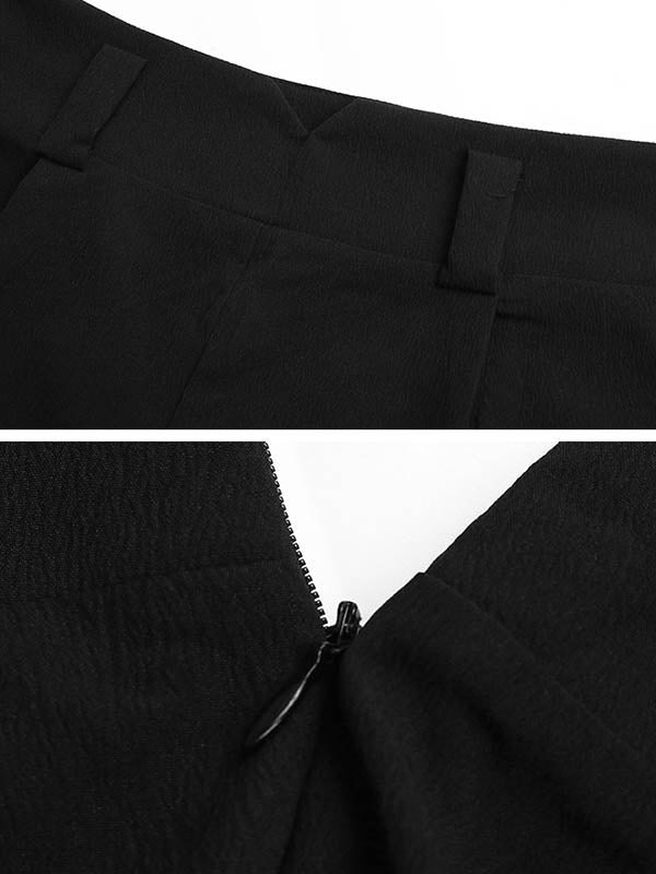 Ribbed Solid Color High Waisted Wide Leg Casual Pants Bottoms