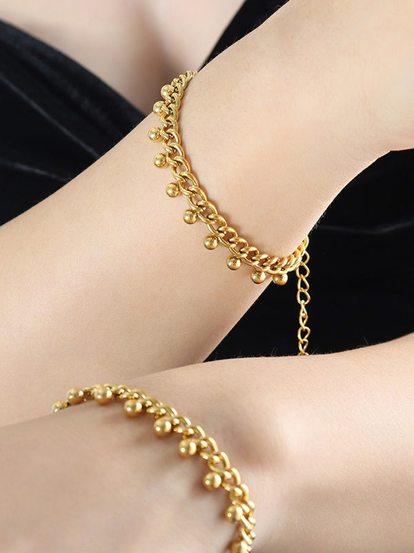 Chains Solid Color Tasseled Bracelet Accessories