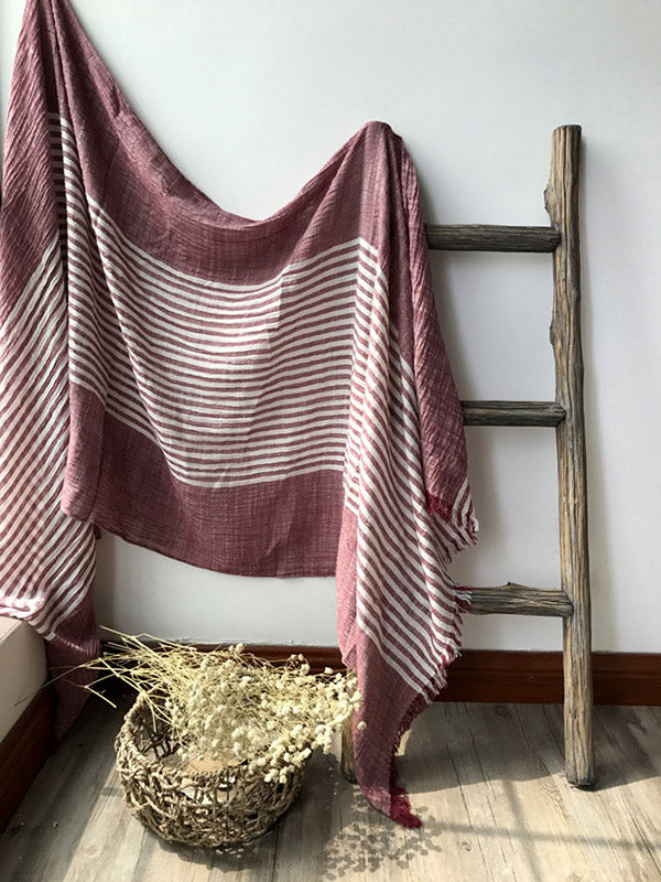 Tassels Stripe Cape Scarf