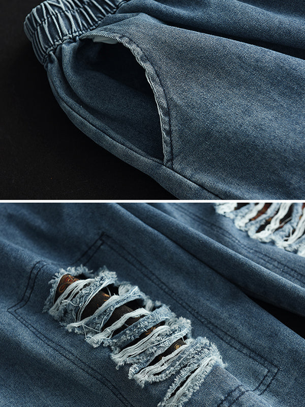 Harem Pants Loose Hollow Elasticity Jean Pants Bottoms