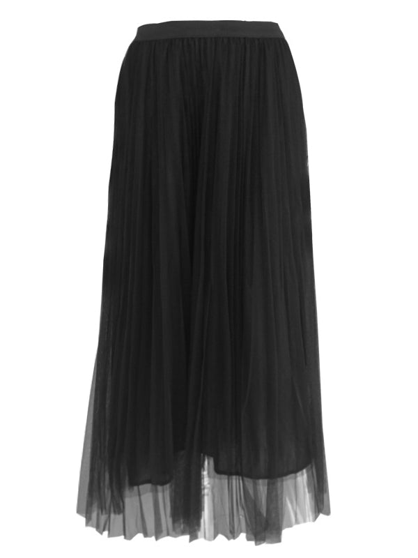 Elastics Waist Gauze Hemline Skirt