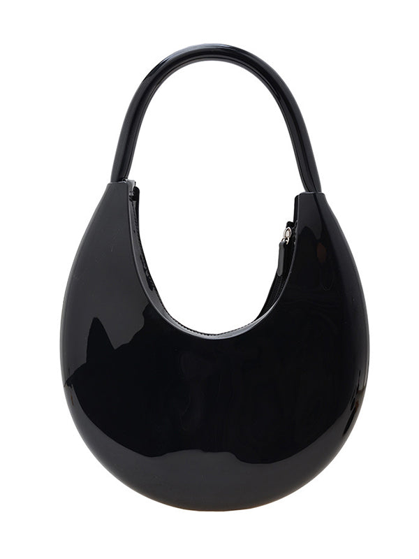 Geometric Solid Color Zipper Satchels