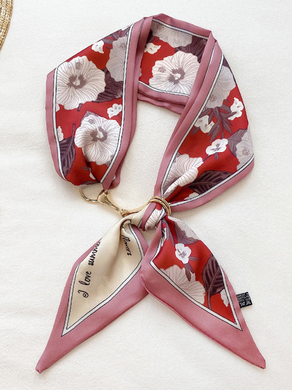 Urban Silk Imitation Letter Floral Printed Scarf