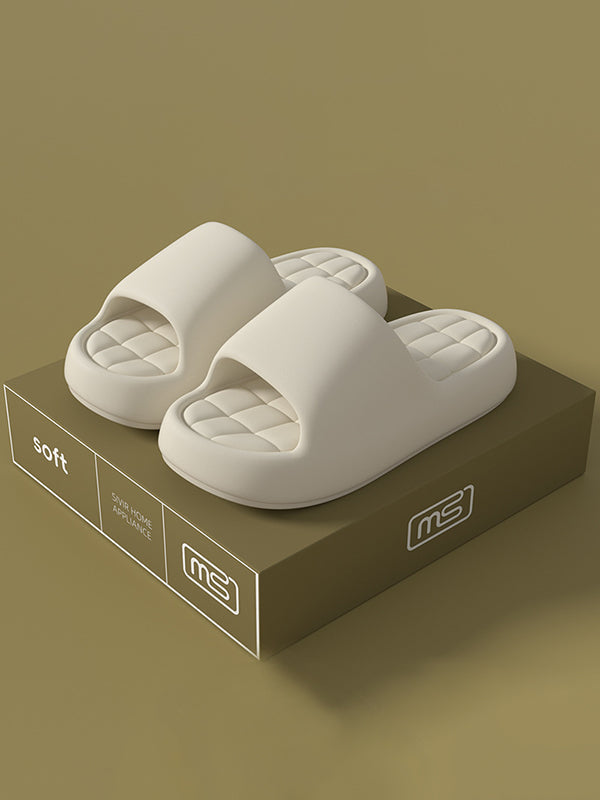 Open Toe Solid Color Slippers Platform Shoes