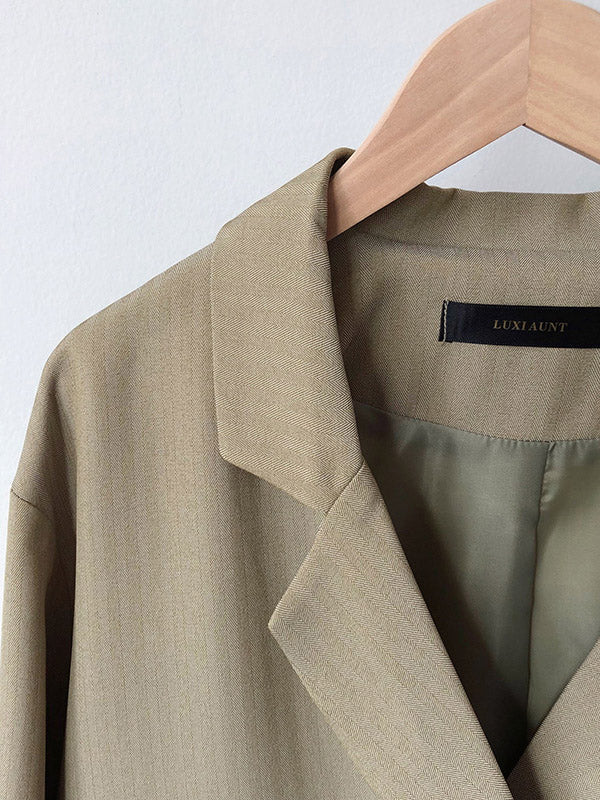Loose Solid Color Casual Blazer Outwear