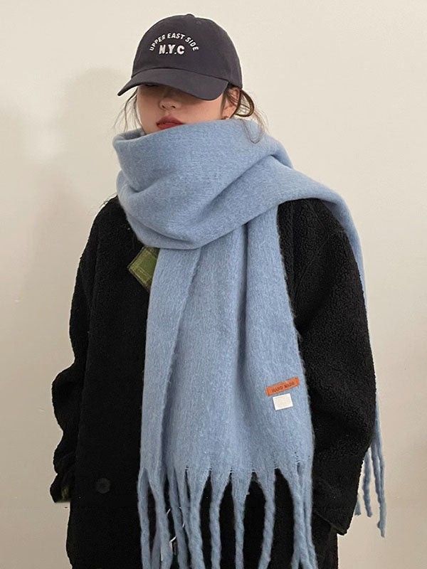 Keep Warm Tasseled Velvet Shawl&Scarf
