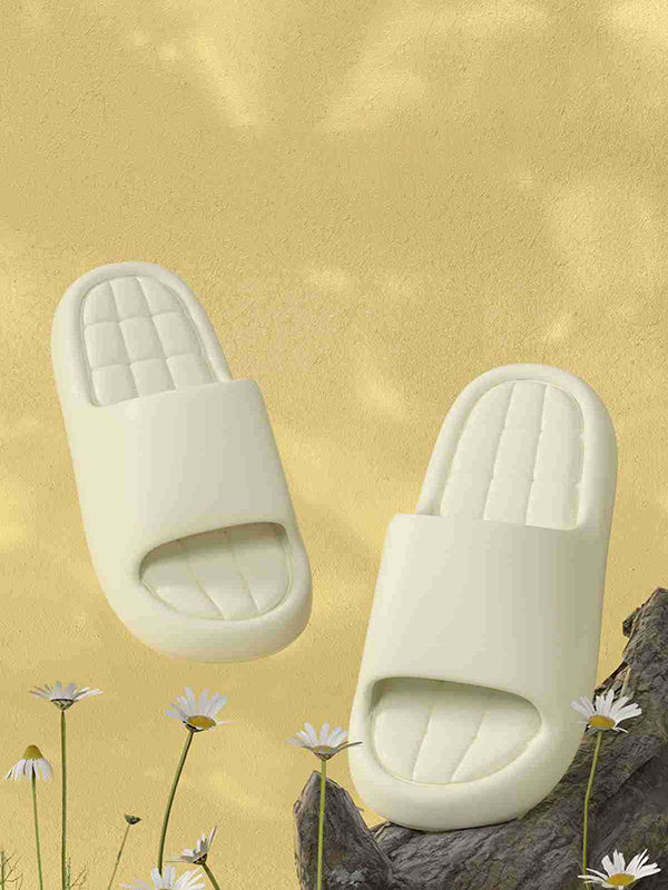 Open Toe Solid Color Slippers Platform Shoes