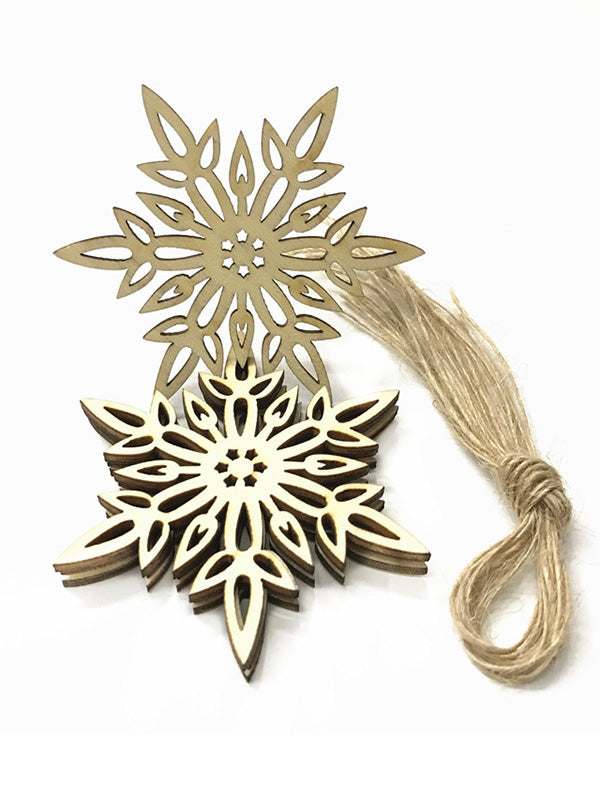 10Pcs DIY Hollow Snowflake Christmas Decoration Accessories