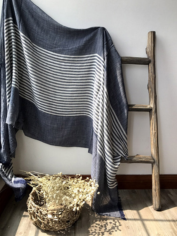 Tassels Stripe Cape Scarf