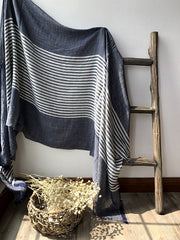 Tassels Stripe Cape Scarf