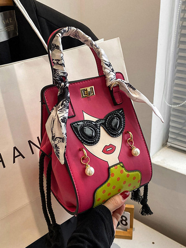 Figure Printed Split-Joint Handbags Crossbody Bags Bags