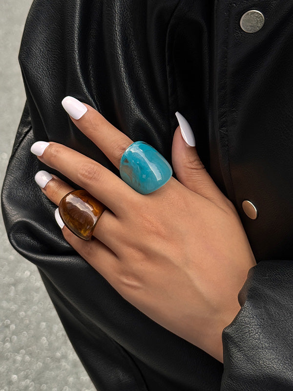 Geometric Shiny Irregularity Rings Accessories