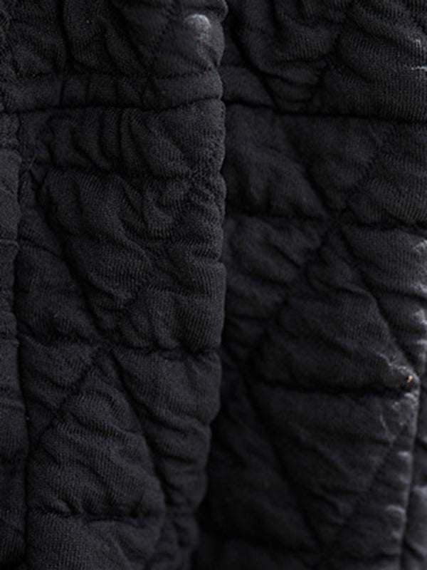Elasticity Quilted Split-Joint Harem Pants High Waisted Trousers Pants