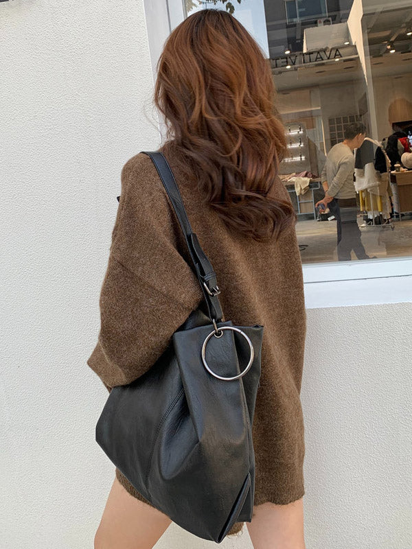 Urban Solid Color PU Shoulder Bag