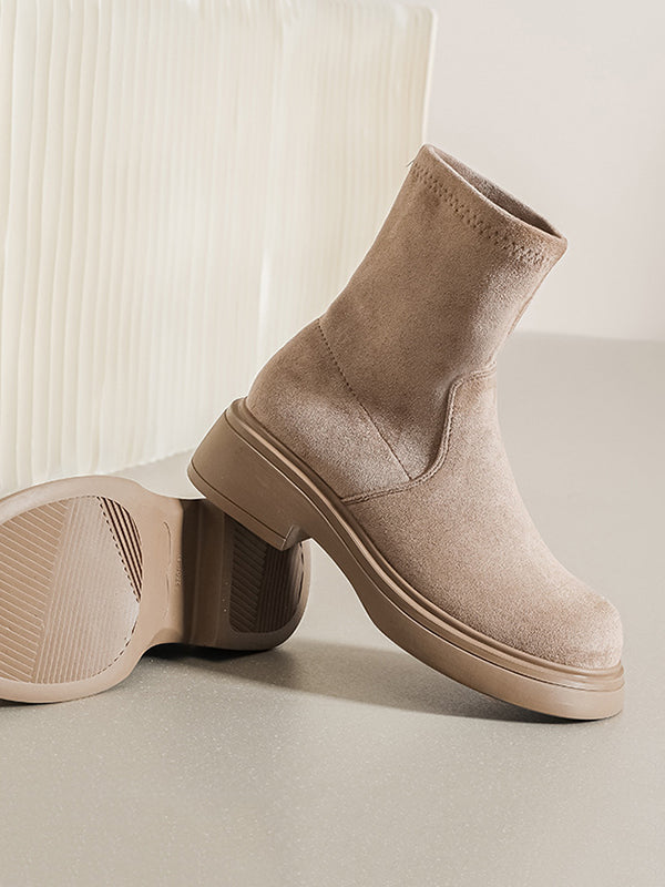 Round-Toe Split-Joint Boots