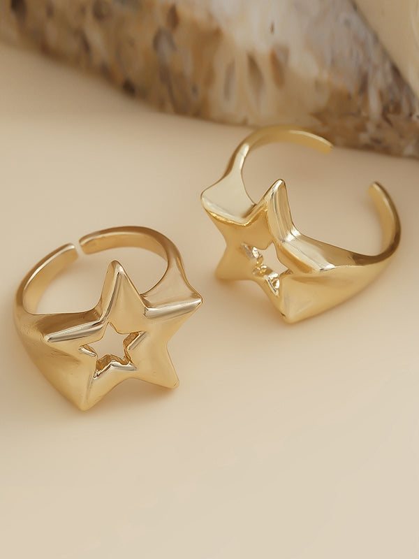 Adjustable Hollow Star Shape Normcore Rings Accessories