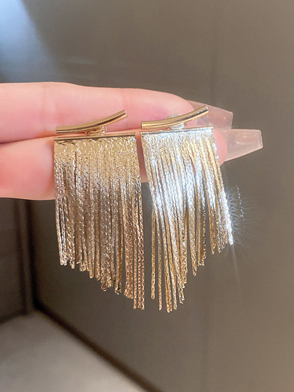 Solid Color Tasseled Earrings Accessories Eardrop