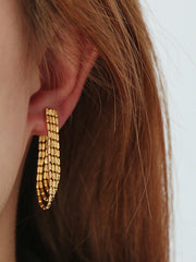 Stylish Selection Tasseled Brass Drop Earrings