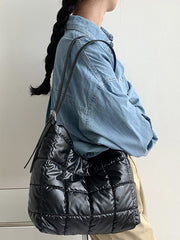 Buckle Split-Joint Padded Tote Bags Handbags