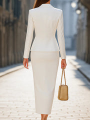 Long Sleeves Skinny Solid Color Zipper Notched Collar Blouses&Shirts Tops