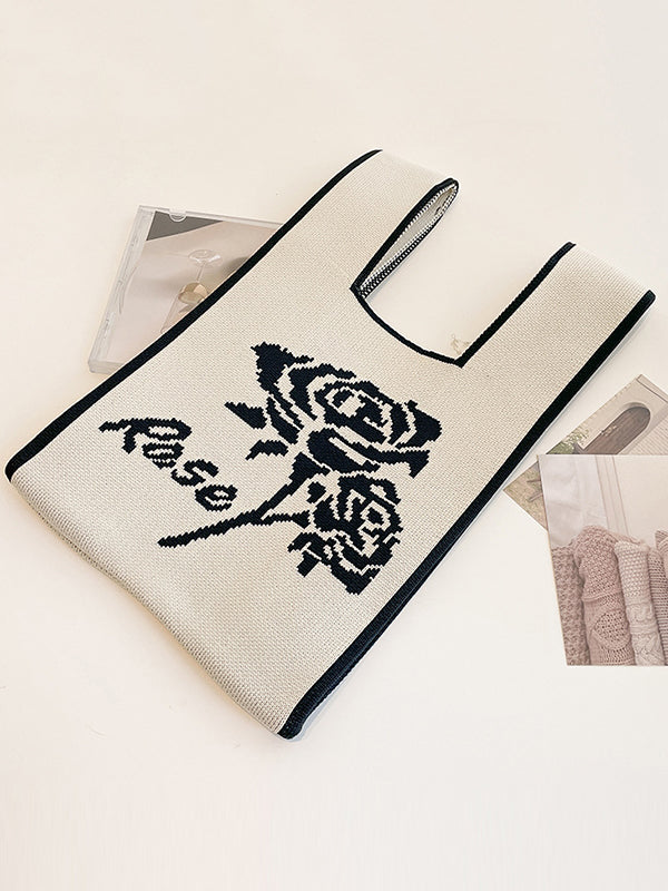 Floral Woven Handbag Bags