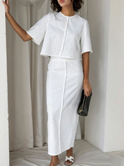 Solid Color Column Skirts Bottoms