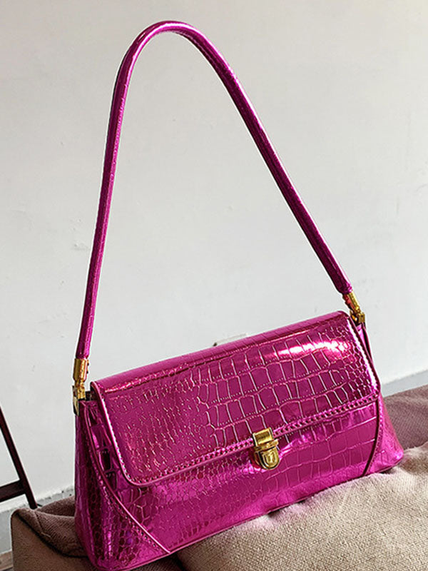 Crocodile Pattern Zipper Handbags