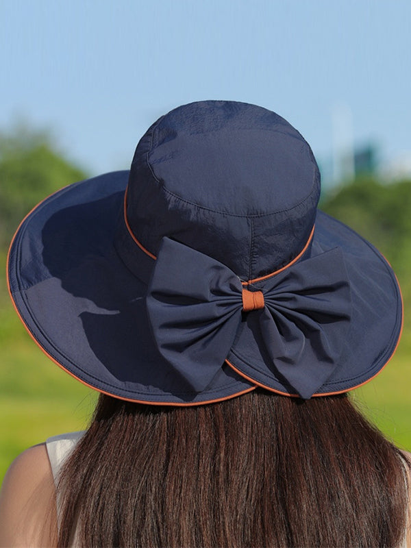 Bowknot Split-Joint Sun Hat Fisherman Hat