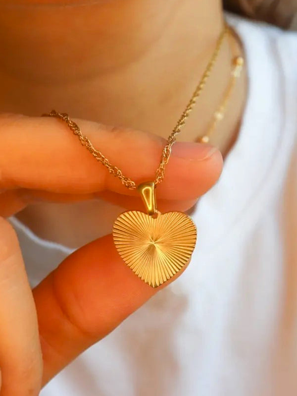 Chains Heart Shape Solid Color Necklaces Accessories