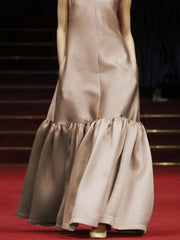Solid Color Loose Sleeveless V-neck Maxi Dresses