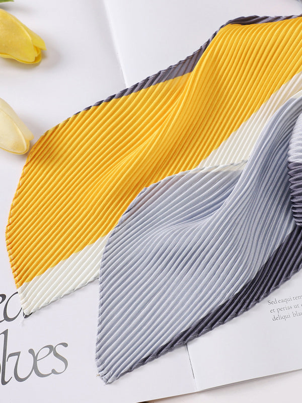 Casual Pleated Contrast Color Shawl&Scarf