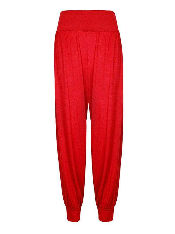 Simple Casual 9 Colors Pleated Harem Pants
