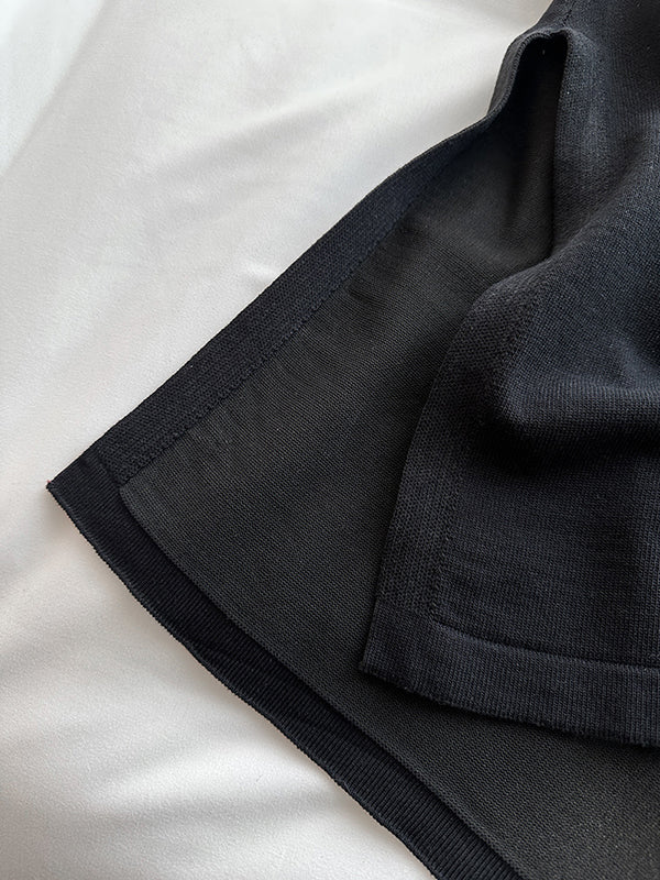 Contrast Color Loose Sleeveless Round-Neck Midi Dresses