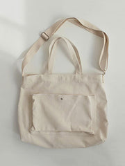 Simple Casual Solid Color Canvas Sling Bag