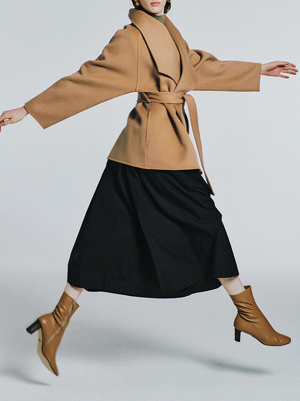 Solid Color A-line Loose Skirts Bottoms