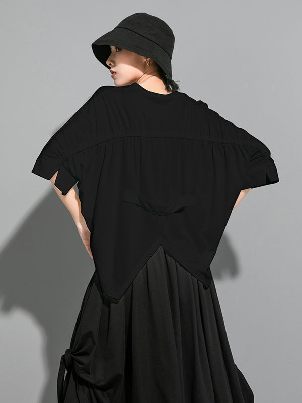 Original Solid Batwing Sleeve T-Shirts Tops