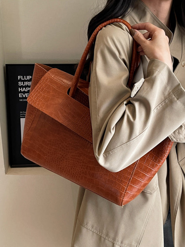 Solid Color Split-Joint Tote Bags Handbags Bags