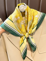 Floral Printed Silk Imitation Shawl&Scarf