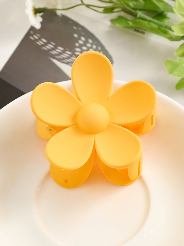 Flower Shape Solid Color Hair Clips