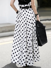 Original Wide Legs Polka-Dot Pleated Casual Pants