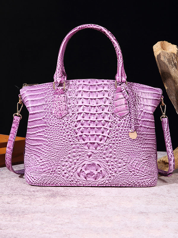 Alligator Print Pleated Split-Joint Handbags Bags