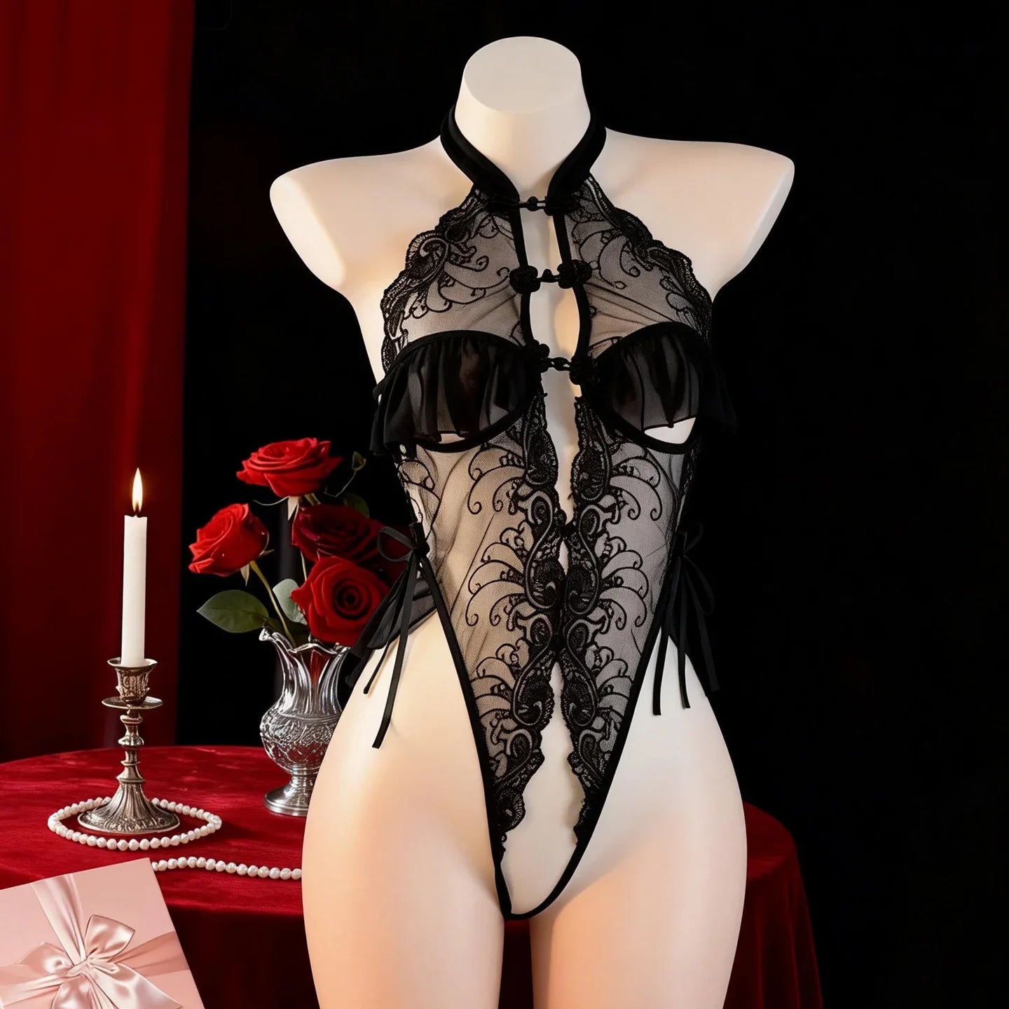 Classical Cheongsam Qipao Crotchless