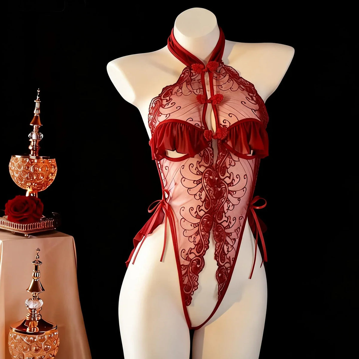 Classical Cheongsam Qipao Crotchless