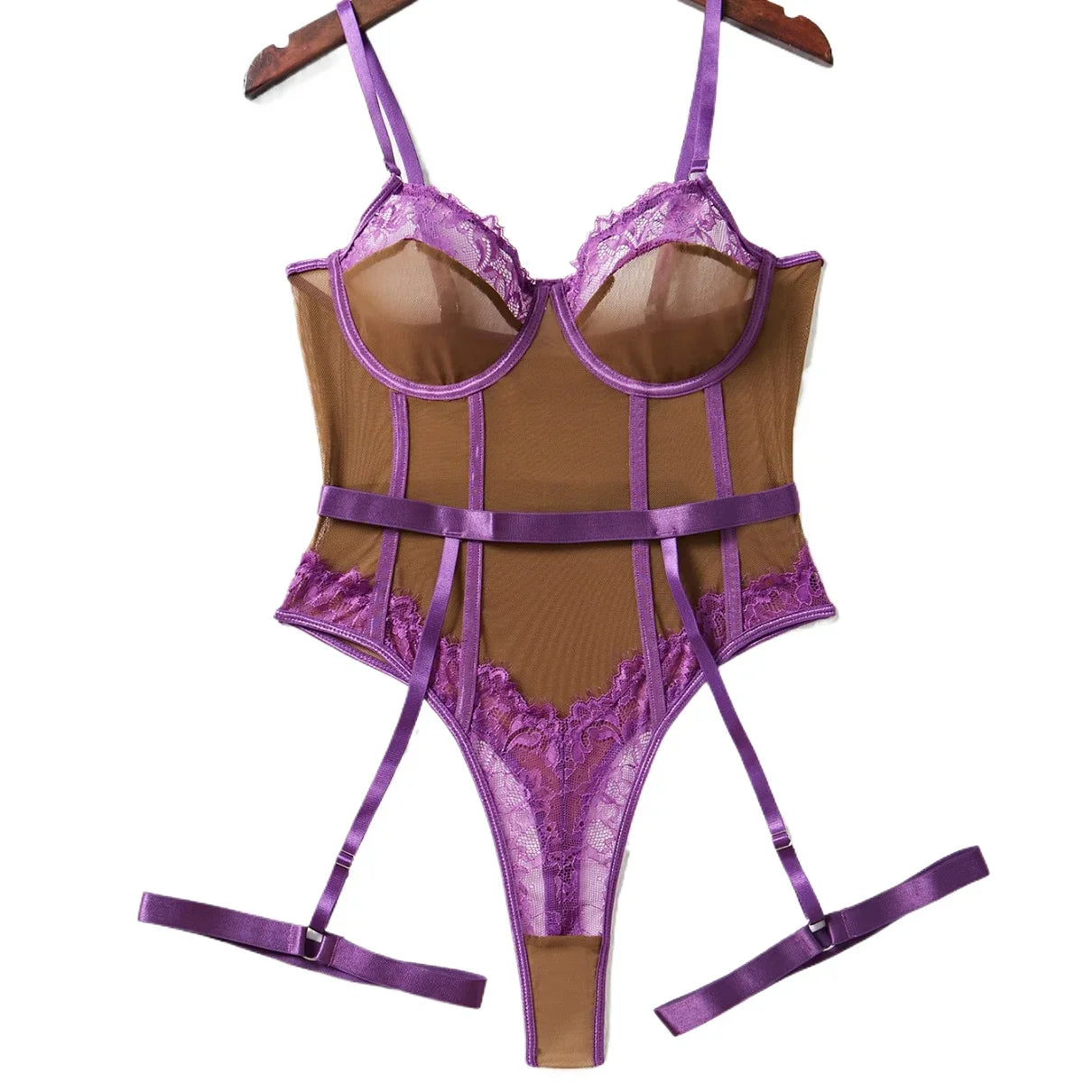 Contrast Color Lace Body Suits