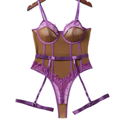 Contrast Color Lace Body Suits