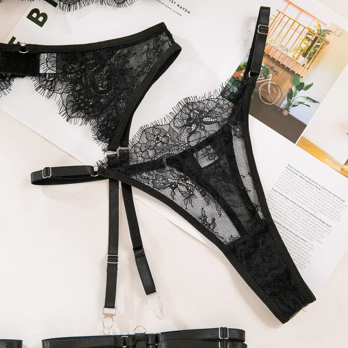 Daring Lingerie Erotic Sissy In Matching Lace Underwear Transparent Erotic Bra Sets