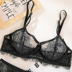 Daring Lingerie Erotic Sissy In Matching Lace Underwear Transparent Erotic Bra Sets