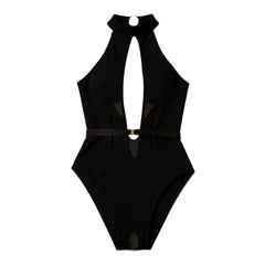 Deep V Halter Crotchless